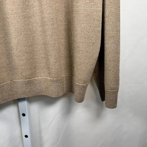 Hart Schaffner Marx Size XL Sweater Wool V Neck Khaki Office - Picture 6 of 6